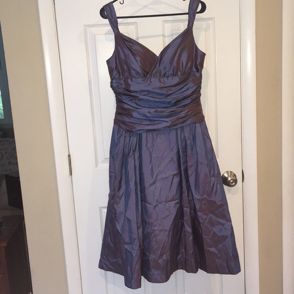 Bill Levkoff iridescent blue formal dress